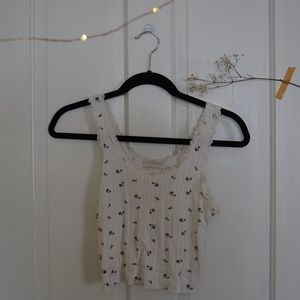 urban outfitters lace purple flower tank